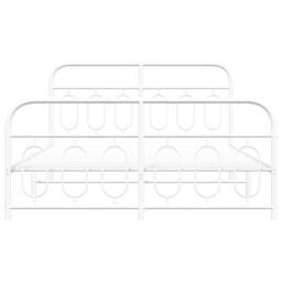 Berkfield Home Metal Bed Frame without Mattress with Footboard White 140x200cm - Size: 140x200 cm - thumbnail 4