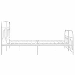 Berkfield Home Metal Bed Frame without Mattress with Footboard White 140x200cm - Size: 140x200 cm - thumbnail 5