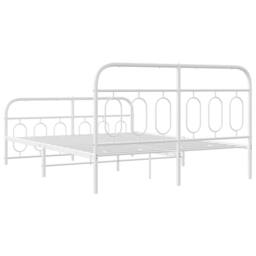Berkfield Home Metal Bed Frame without Mattress with Footboard White 140x200cm - Size: 140x200 cm - thumbnail 6