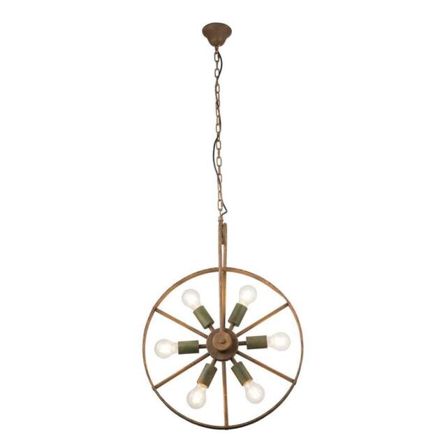 Netlighting Tonu Spherical Pendant Ceiling Light Green 6x E27 in Bronze - image 1