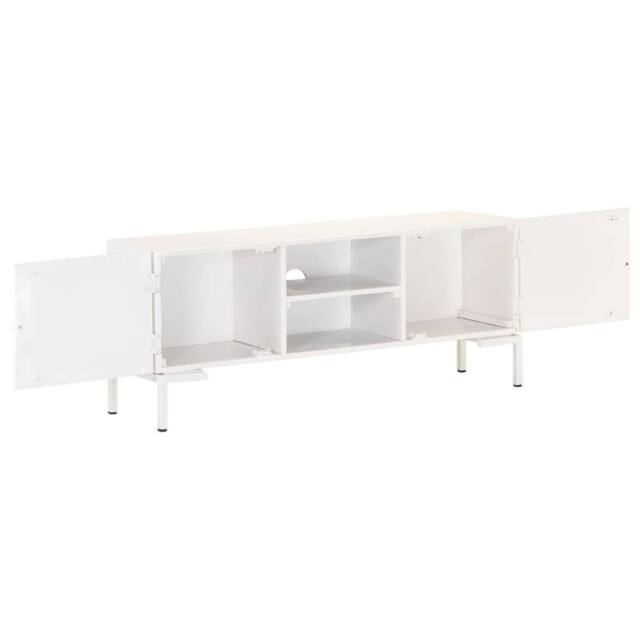 Berkfield Home TV Cabinet White 115x30x46 cm Solid Mango Wood - Size: 115 x 30 x 46 cm - image 1