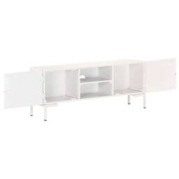 Berkfield Home TV Cabinet White 115x30x46 cm Solid Mango Wood - Size: 115 x 30 x 46 cm - thumbnail 1