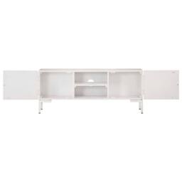 Berkfield Home TV Cabinet White 115x30x46 cm Solid Mango Wood - Size: 115 x 30 x 46 cm - thumbnail 4