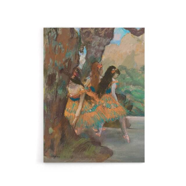 "Artery8 Young Ballet Dancers On Stage Degas Vintage Canvas Wall Art - Size: W18"" x H24""" - image 1