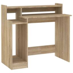 Berkfield Home Elegant Desk with LED Lights Sonoma Oak 97x45x90 cm Engineered Wood in Brown - Size: 97 x 45 x 90 cm - thumbnail 1