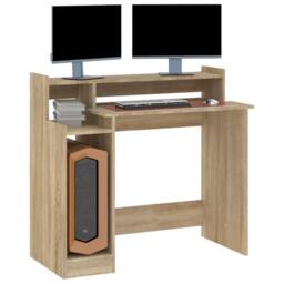 Berkfield Home Elegant Desk with LED Lights Sonoma Oak 97x45x90 cm Engineered Wood in Brown - Size: 97 x 45 x 90 cm - thumbnail 7