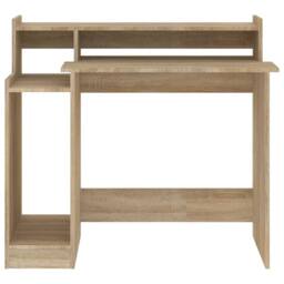 Berkfield Home Elegant Desk with LED Lights Sonoma Oak 97x45x90 cm Engineered Wood in Brown - Size: 97 x 45 x 90 cm - thumbnail 8