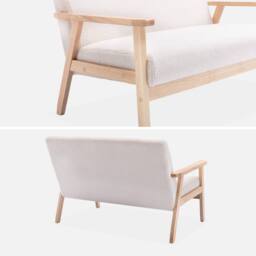 sweeek 2-seater Scandi-style Loveseat Sofa In Boucle Fabric in Cream - thumbnail 3
