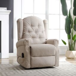 Artemis Home Crawley Electric Riser Recliner with Massage & Heat in Beige - thumbnail 1