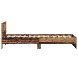 Berkfield Home Bed Frame without Mattress with Headboard Old Wood 90x190 cm in Brown - thumbnail 6