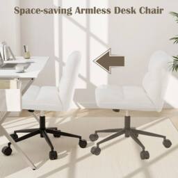 EONLION Modern Cross Legged Chair Cross Chair in White - Size: 100 cm - thumbnail 5