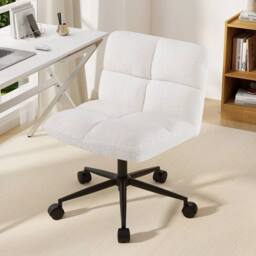 EONLION Modern Cross Legged Chair Cross Chair in White - Size: 100 cm - thumbnail 3