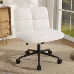 EONLION Modern Cross Legged Chair Cross Chair in White - Size: 100 cm