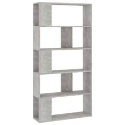 Berkfield Home Book Cabinet/Room Divider Concrete Grey 80x24x159 cm Engineered Wood - Size: 80 x 24 x 159 cm - thumbnail 1