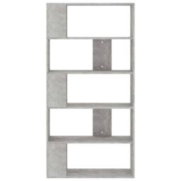 Berkfield Home Book Cabinet/Room Divider Concrete Grey 80x24x159 cm Engineered Wood - Size: 80 x 24 x 159 cm - thumbnail 5