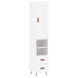 Berkfield Home Highboard White 34.5x34x180 cm Engineered Wood - thumbnail 3