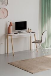 Freestanding Study Desk Home Office Matt White Mocha Grey Two Tone