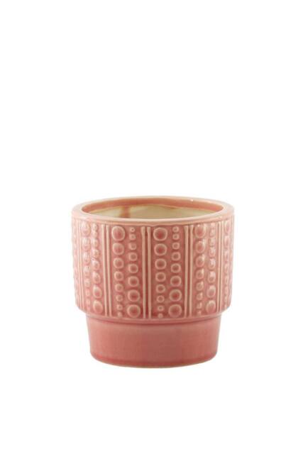 KDMD Hortus Salmon Pink Warwick Dimple Pot 11.5cm H x 12.5cm Dia 2 Pack - image 1