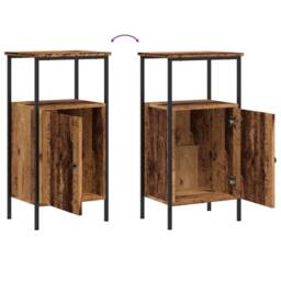 Berkfield Home Bedside Cabinets 2 pcs Old Wood 41x31x80 cm Engineered Wood in Brown - Size: 41 x 31 x 80 cm - thumbnail 9