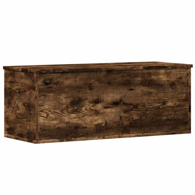 Berkfield Home Storage Box Smoked Oak 90x35x35 cm Engineered Wood in Brown - Size: 90 x 35 x 35 cm - image 1