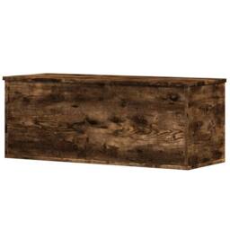 Berkfield Home Storage Box Smoked Oak 90x35x35 cm Engineered Wood in Brown - Size: 90 x 35 x 35 cm - thumbnail 6