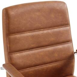 EONLION Retro Brown Office Chair PU Leather Chair - Size: 100 cm - thumbnail 3