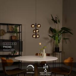 Netlighting Tycho Retro Pendant Light 25.5cm 6xG9 Black Special Offer - thumbnail 2