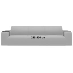 Berkfield Home 4-Seater Stretch Couch Slipcover Grey Polyester Jersey - thumbnail 6