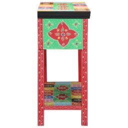 Berkfield Home Multi-Colored Console Table 100x30x75 cm Made of Solid Mango Wood in Red - Size: 100 x 30 x 75 cm - thumbnail 3