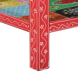 Berkfield Home Multi-Colored Console Table 100x30x75 cm Made of Solid Mango Wood in Red - Size: 100 x 30 x 75 cm - thumbnail 8