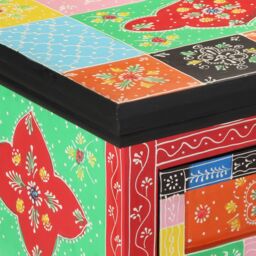 Berkfield Home Multi-Colored Console Table 100x30x75 cm Made of Solid Mango Wood in Red - Size: 100 x 30 x 75 cm - thumbnail 7