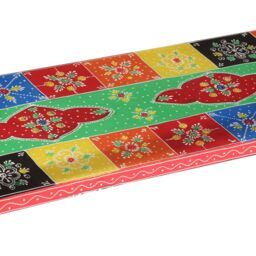 Berkfield Home Multi-Colored Console Table 100x30x75 cm Made of Solid Mango Wood in Red - Size: 100 x 30 x 75 cm - thumbnail 9