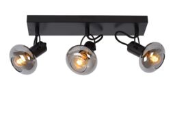 Lucide 'MADEE' Dimmable Stylish Rotatable Indoor Ceiling Spotlight Bar 3xE14 in Black - thumbnail 1