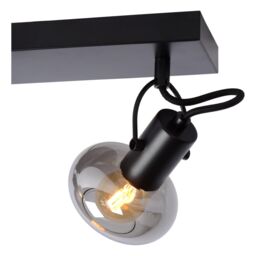 Lucide 'MADEE' Dimmable Stylish Rotatable Indoor Ceiling Spotlight Bar 3xE14 in Black - thumbnail 5