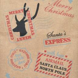 Shatchi Large Traditional Vintage Hessian Santa Sack Stocking Airmail/Do Not Open Until Christmas Accessories Xmas Gifts Bag, Brown, 1pcs - thumbnail 2