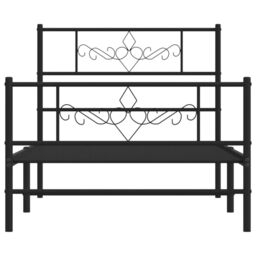 Berkfield Home Metal Bed Frame with Headboard & Footboard Black 80x200 cm - thumbnail 4