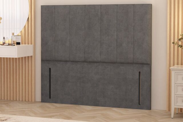 "Somnior Austin Plush Velvet 54"" Floor Standing Upholstered Divan Headboard in Silver - Size: King" - image 1