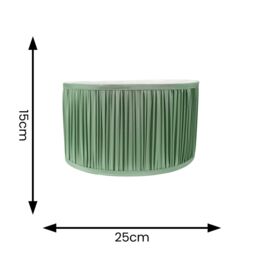 ValueLights Jess Fabric Ruched Pleated Ceiling Floor Table Small Drum Lamp Shade in Pale Green - thumbnail 4