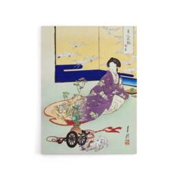 "Artery8 Pet Dog Playing With Flower Cart Canvas Wall Art Print Gekko - Size: W12"" x H16""" - thumbnail 1