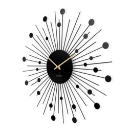 Acctim Brielle Large Wall Clock Starburst / Sunburst Quartz Painted Metal Frame Matt 50cm in Black - thumbnail 3