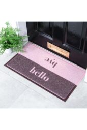 Artsy Mats Pink Hello Bye Doormat - Size: 40 cm x 70 cm