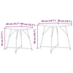 Berkfield Home Set of 2 Side Tables in Grey Sonoma with Engineered Wood & Metal - thumbnail 9