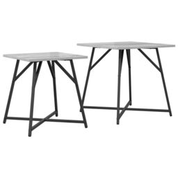 Berkfield Home Set of 2 Side Tables in Grey Sonoma with Engineered Wood & Metal - thumbnail 2