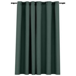 Berkfield Home Linen-Look Blackout Curtains with Grommets Green 290x245cm - Size: 290x245 cm - thumbnail 2