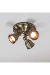 Netlighting Westbury LED 3 Light Spotlight Antique Brass Plate GU10 in Gold - thumbnail 3