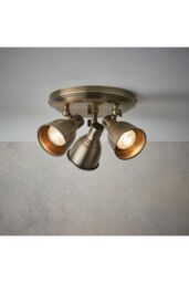 Netlighting Westbury LED 3 Light Spotlight Antique Brass Plate GU10 in Gold - thumbnail 2
