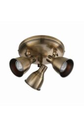 Netlighting Westbury LED 3 Light Spotlight Antique Brass Plate GU10 in Gold - thumbnail 6