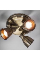 Netlighting Westbury LED 3 Light Spotlight Antique Brass Plate GU10 in Gold - thumbnail 5