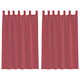 Berkfield Home Voile Curtains with Loops 2 pcs Wine Red 140x175 cm - thumbnail 2