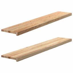 Berkfield Home Window Sills 2 pcs¬†Untreated 140x25x2 cm Solid Wood Oak in Brown - Size: Medium